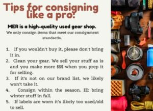 MER outdoor gear consignment store